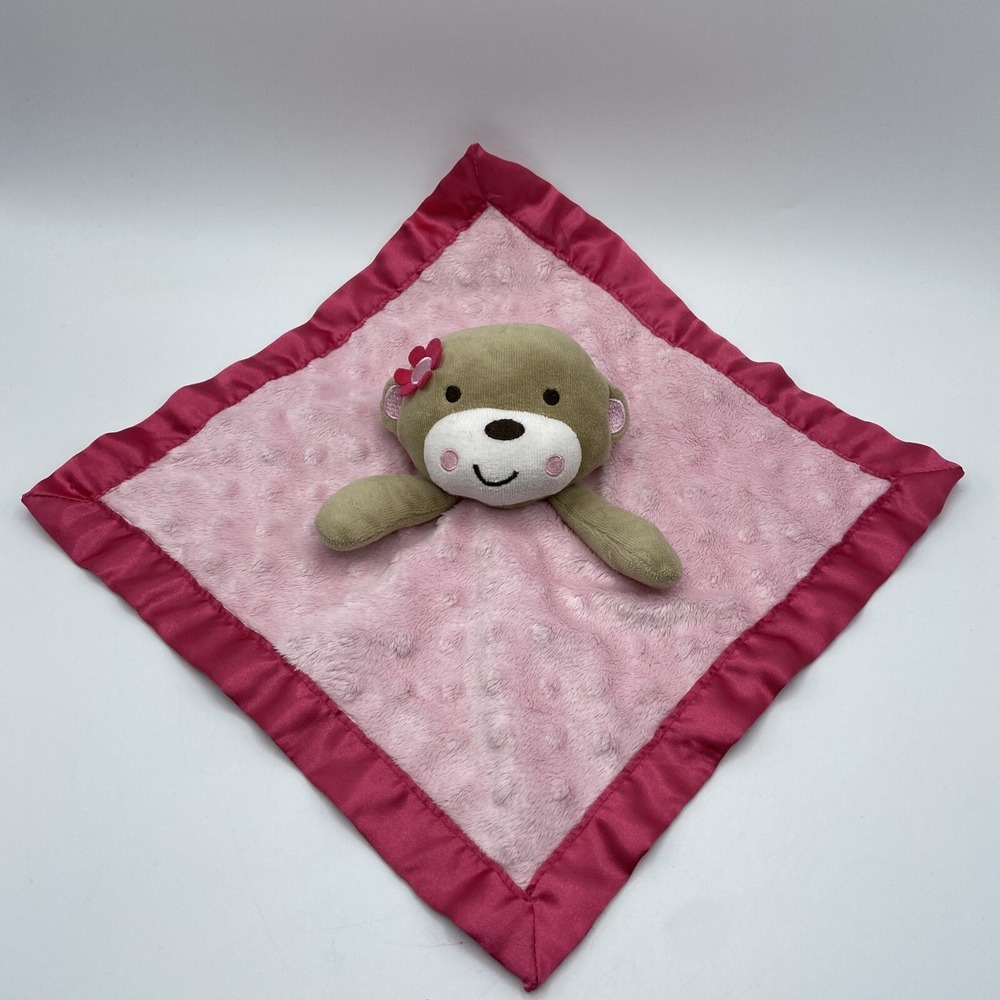 Garanimals Monkey Lovey Pink Flower Satin Plush 11"